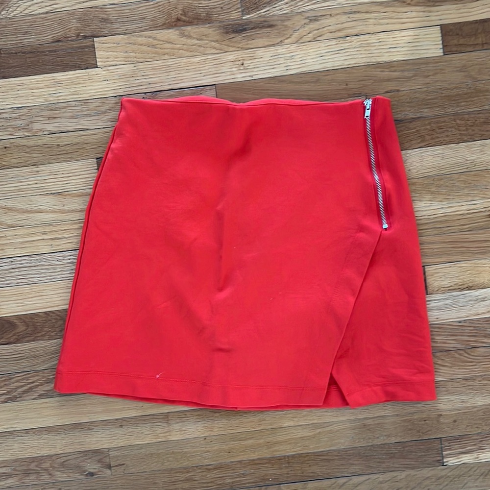 Red skirt with zipper detail